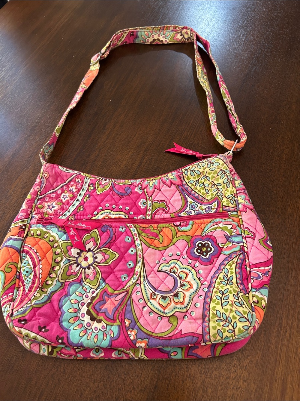 Vera Bradley Pink Paisley Quilted Shoulder Bag